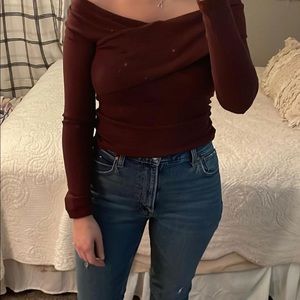 A&f, off the shoulder, long sleeve top. NWT.